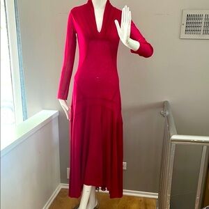 Fuzzi Sz M Raspberry Dog le Mesh Pink Long and Long Sleeve Dress
